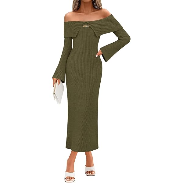 chinese dress ladies Plus Size Knit Dresses for Curvy Women Fall Maxi Sweater Dress Long Sleeve  Warm Sexy V Neck Ribbed Dresses Beige at Amazon Women's Clothing store