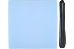GUSTARIA Mahjong Mat with Black Carrying Bag (Light Blue,31.5 inches), Anti Slip and Noise Reduction Table Cover for Mahjong,