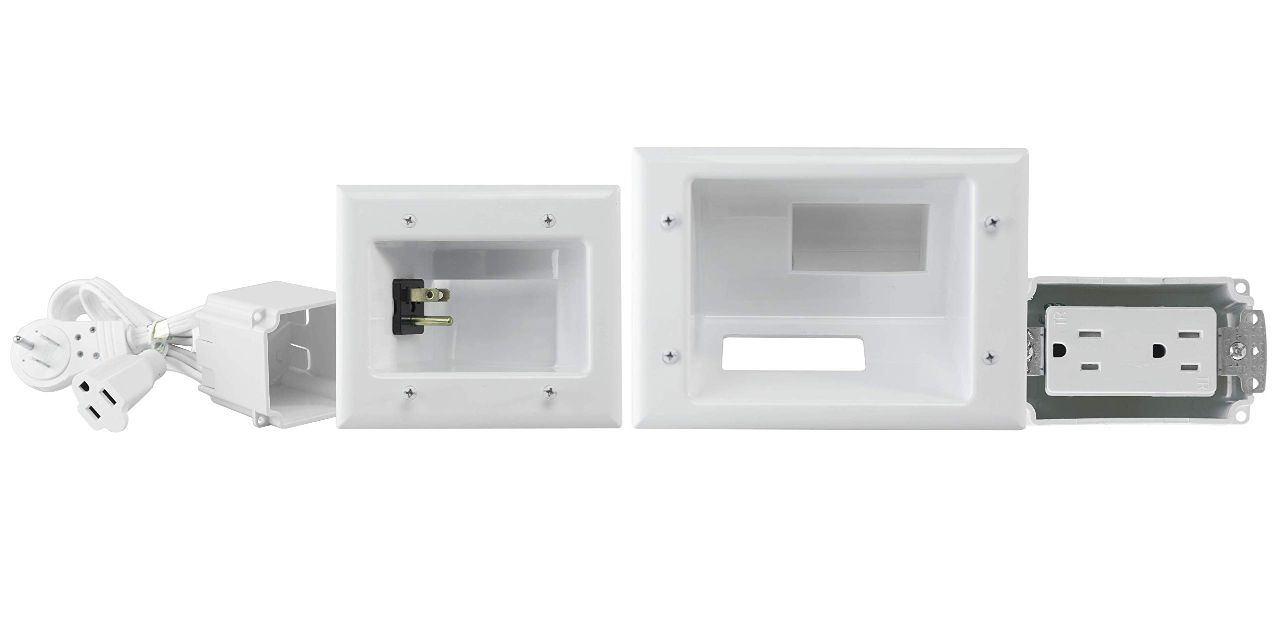 DATA COMM 45-0024-WH Recessed Pro-Power Kit with