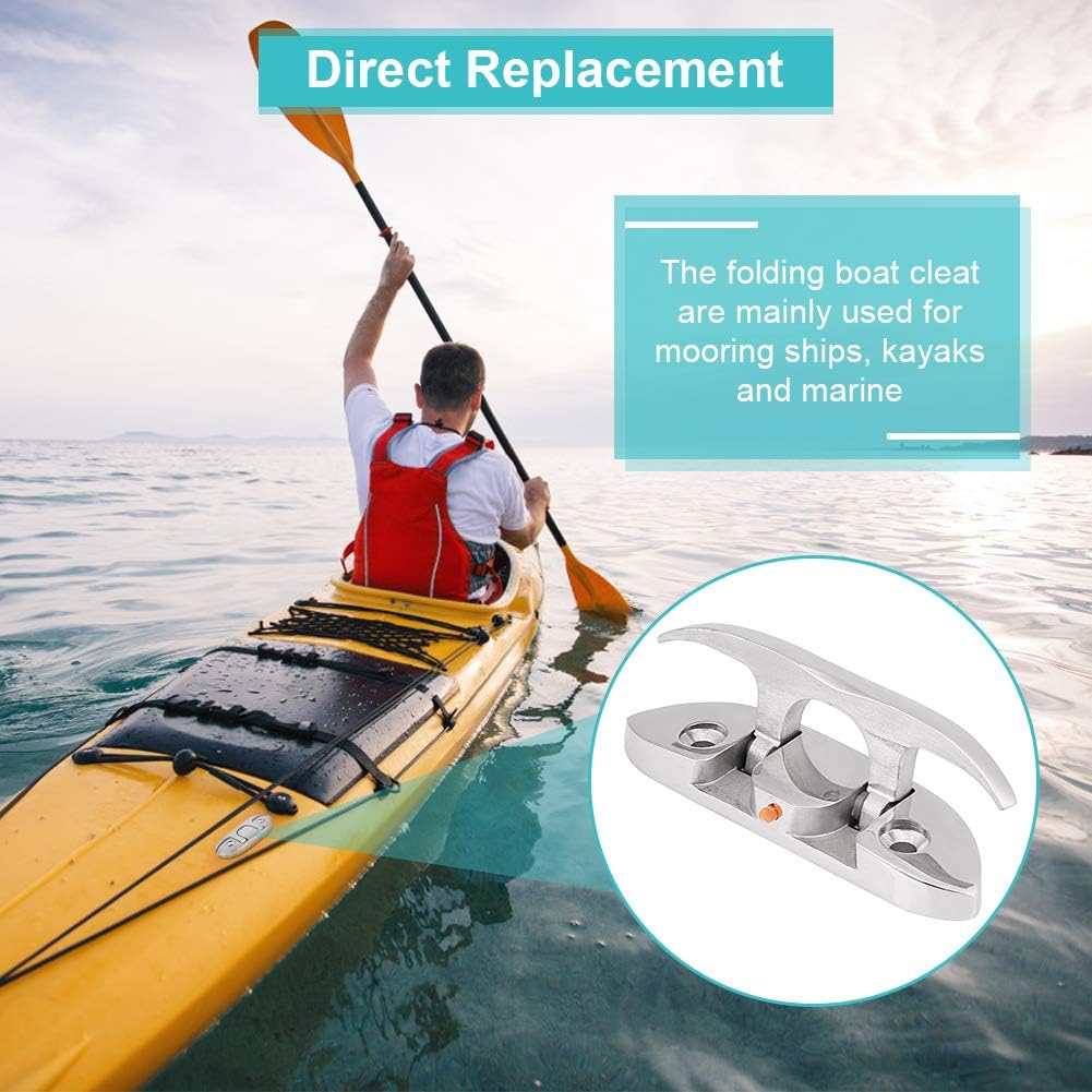 YHG Boat Cleats 4.5 inch Stainless Steel, Folding Cleats for Boats