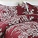 Vaulia Christmas Microfiber Duvet Cover Set, Tree Branch Printed Pattern Design - Burgundy Red, King Size 3 Piece Set (1 Duvet Cover 2 Pillow Shams)