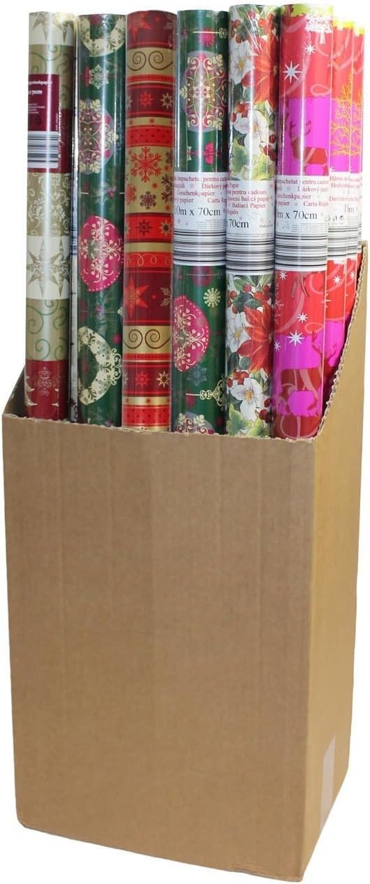 30 Rolls of Wrapping Paper with Cellophane 10 M x 0,70 M Christmas Gift