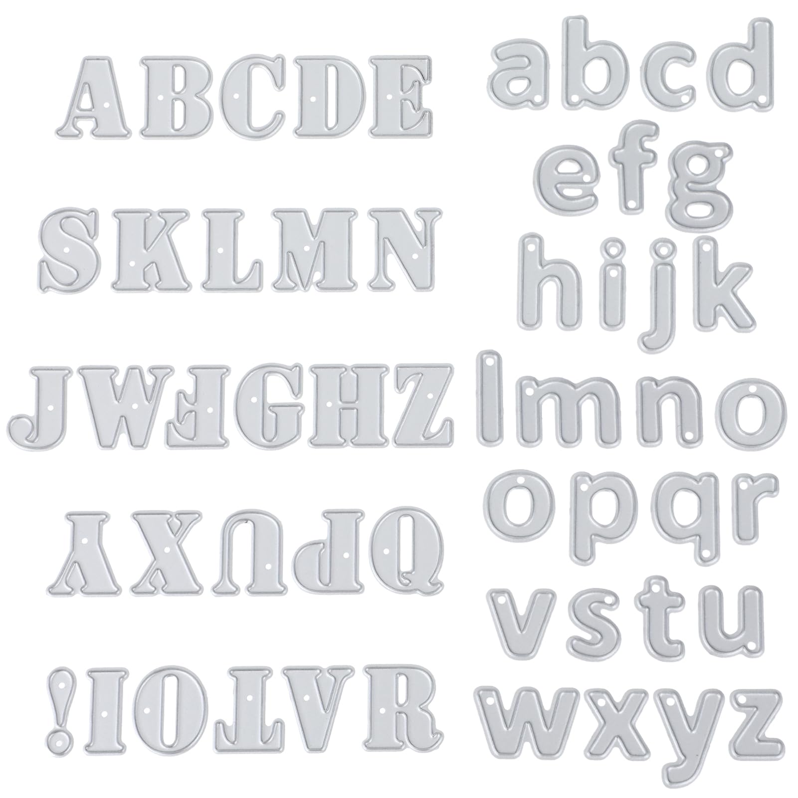 Amaxiu 53 Pcs Alphabet Cutting Dies, Metal Letters Stencil Die Cuts Embossing Template Card Making Supplies for Scrapbook Cards Album DIY Crafts Halloween Christmas Decor(Uppercase+Lowercase)