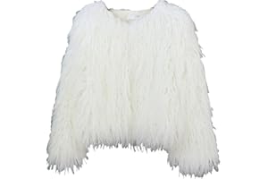 foefaik Winter Fluffy Faux Fur Coat Women's Shaggy Jacket Long Sleeve Outwear