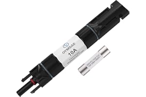OYMSAE 10A Solar Fuse Holder Inline Male and Female Connector 10 Amp PV Fuse for Solar Pannel Waterproof w/Fuse, Black