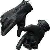 Milwaukee Leather SH226D Men's Black Unlined Leather Lightweight Motorcycle Hand Gloves W/Wrist Zipper Closure