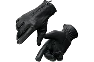 Milwaukee Leather SH226D Men's Black Unlined Leather Lightweight Motorcycle Hand Gloves W/Wrist Zipper Closure - X-Large