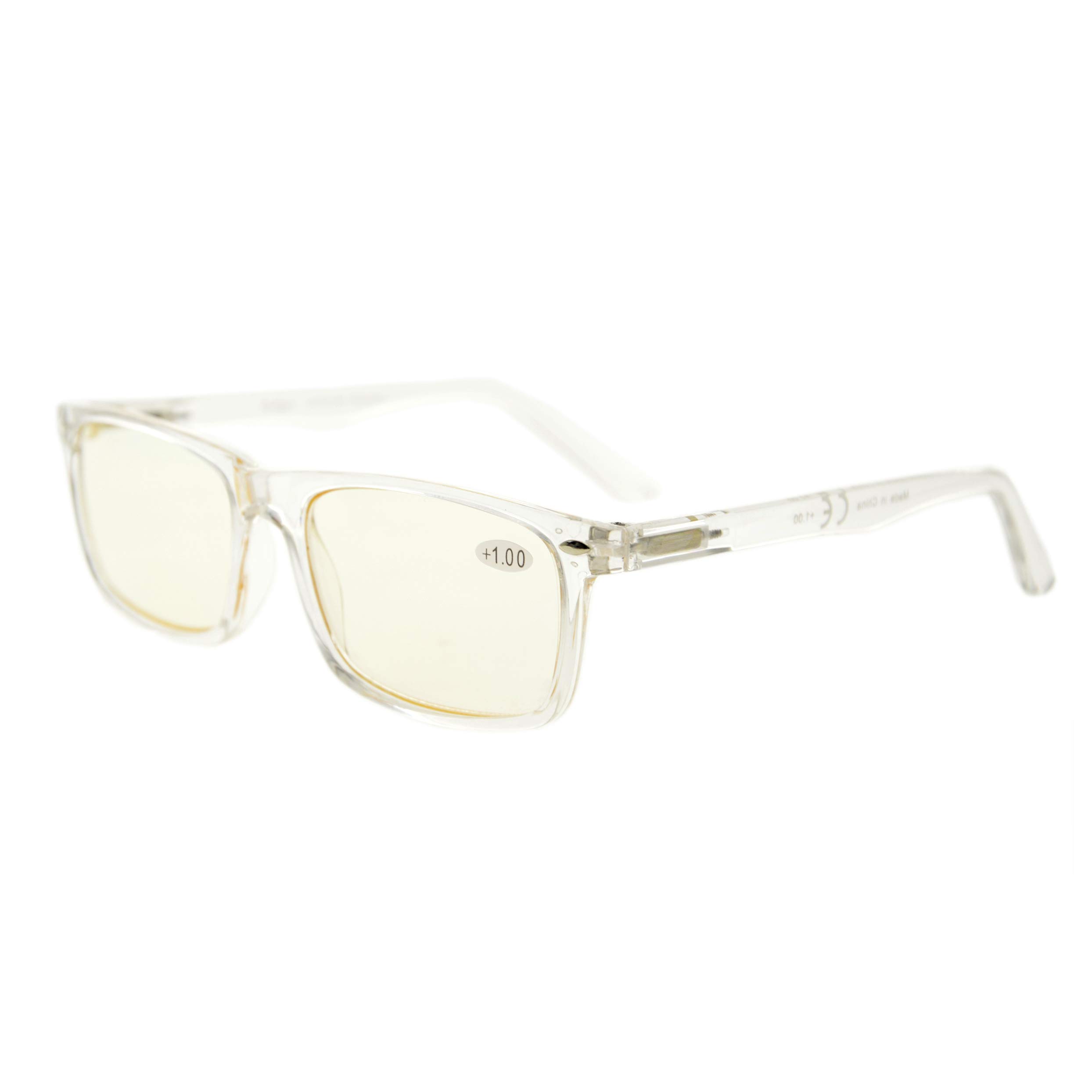 Eyekepper Stylish Look Grystal Vision Comfort Spring Hinges Reading Glasses Computer Readers Mens Women Transparent +1.00 — image 1