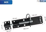 XFORT 2 Pack Brenton Strong Sliding Lockable Padbolt 150mm Black view 6
