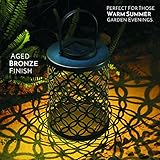 LED Solar Lantern, Tomshine Hanging Outdoor Backyard Light, IP44 Waterproof, Aged Bronze Finish
