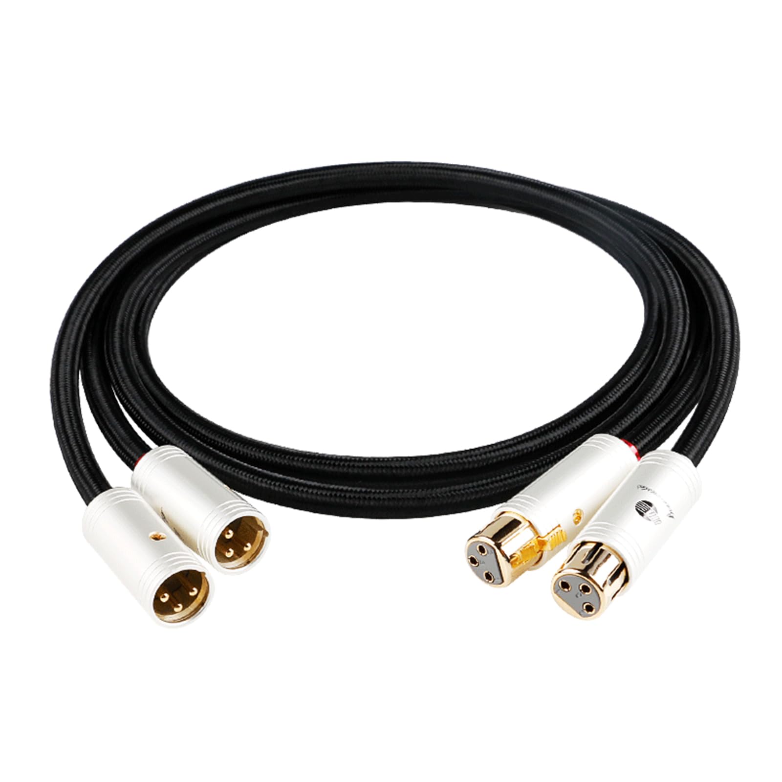 BOAACOUSTIC JIB Audiophile HiFi Balanced XLR Male to XLR Female 3 PIN Microphone Balanced Cable for Amplifier,CD,Hi-Fi Systems,Speakers (A Pair /2 Cable,1m)