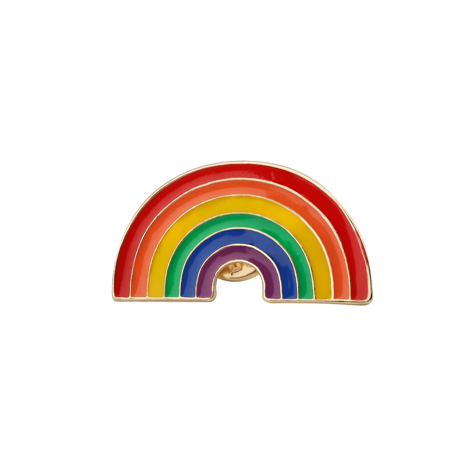 MYOSPARK Gay Pride Rainbow Lapel Pin LGBTQ Gay Lesbian Pins Colorful Enamel Brooch Pin Decoration Perfect For Pride Festivals (rainbow brooch)