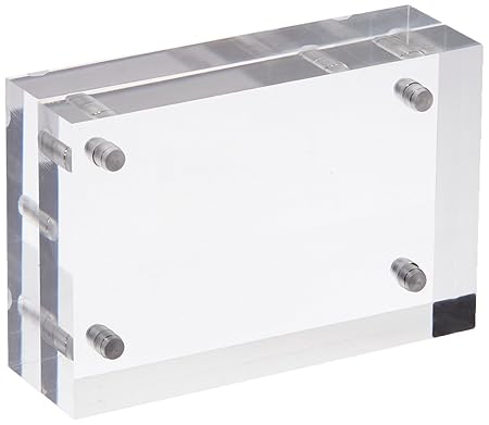 Azar zeigt 104438 Acryl-Block Schildhalter 11,4 x 7,6 cm Vertikal/Horizontal Rahmen