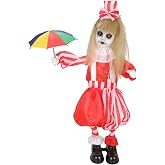 Haunted Hill Farm 3.3-Ft. Girl with Umbrella Halloween Animatronic