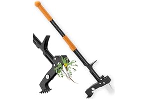 BREWIN TOOLS Weed Puller Tool, Upright Weed Puller with 4 Claws - Say Goodbye to Bending and Back Pain, Sturdy & Lightweight Design, Foldable Foot Lever for Easy Use and Storage, Ideal for Effortless Weed Removal