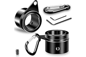 REERON 1" Flag Pole Rings Clips 360° Rotating Flagpole Swivels Clips Flag Mounting Rings - Aluminum Alloy Anti Furling Flagpole Rings Flag Parts Kit for 0.75-1.02 Inch Diameter Pole (Black - 2PCS)