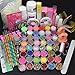 Lookatool 42 Acrylic Nail Art Tips Powder Liquid Brush Glitter Clipper Primer File Set Kit