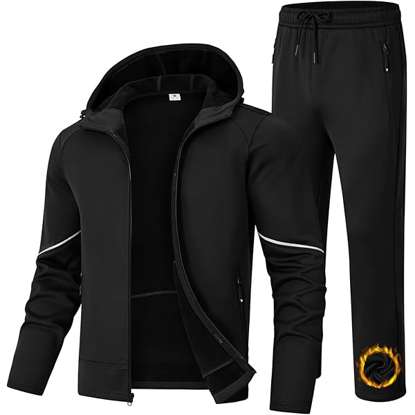 BGOWATU Men's Tracksuits Set Full Zip Jacket Hoodie Sweatsuit