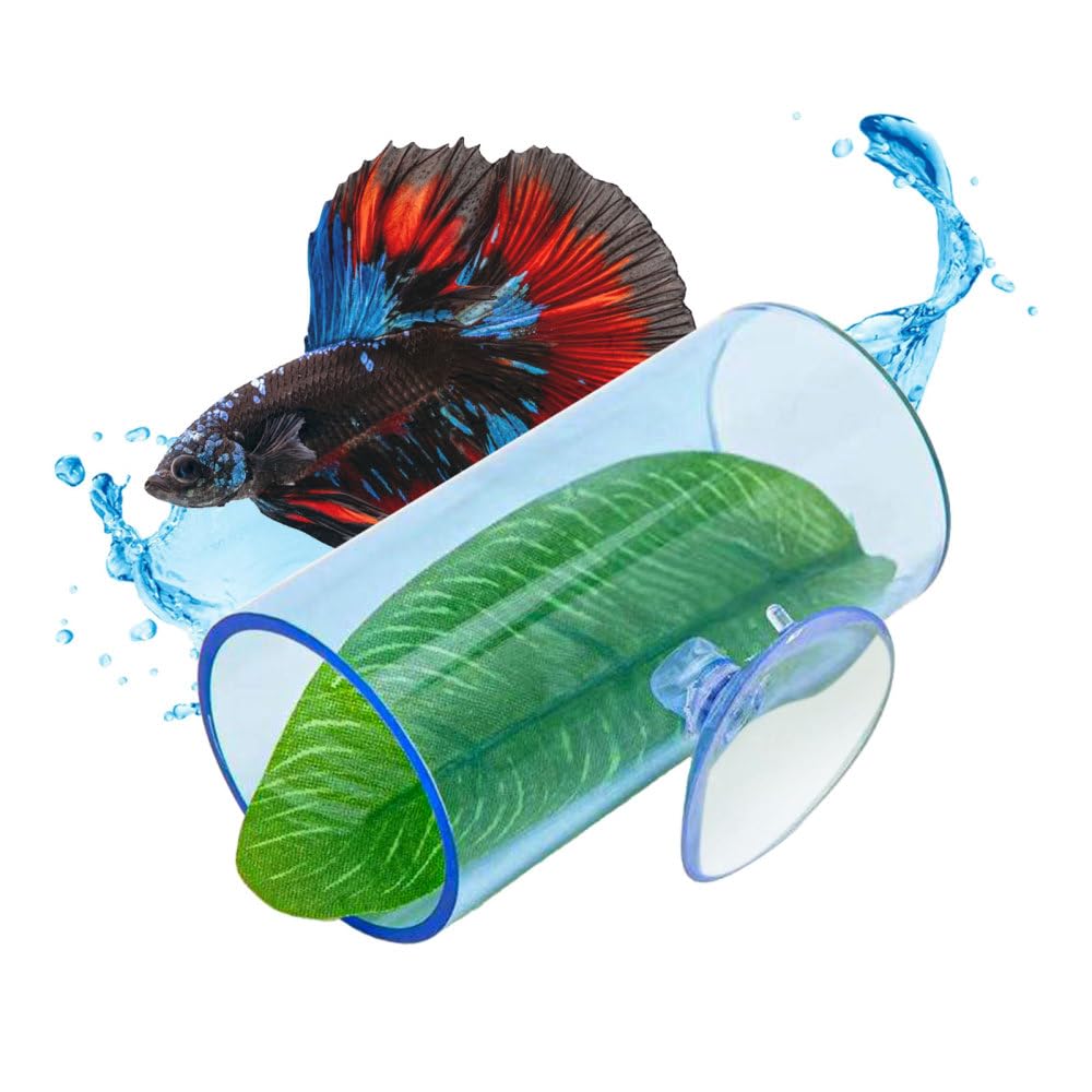 Betta Fish Tunnel Toys,Acrylic Hollow Fish Hideout Tube Hollow Design for Small Fishs Shrimp Guppies