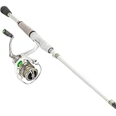 Lew's MACH 1 Spinning Fishing Reel, 9+1 Bearings, Graphite Frame, Speed Gears, Speed Lube, Multi-Disc Drag, Metallic White/Gray/Green