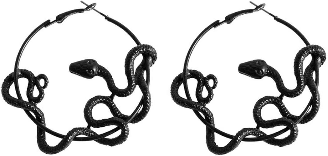 black snake hoop earrings