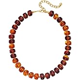 INNERDIVA Chunky Beaded Necklace for Women Trendy Statement Big Colorful Resin Bead Choker Necklaces Summer Beach Boho Charm Jewelry Cute Gifts for Love