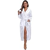Trek Forte Womens Plush Soft Robe Warm Fleece Shawl Collar Bathrobe Fluffy Long Spa Robes with Pockets