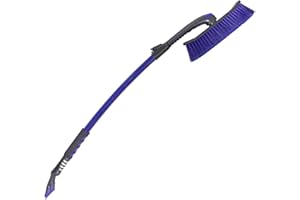 Snow Ninja Storm Extendable Up To 55 inches Curved Snow Brush with Extra Wide Brush Head Foam Grip and Ice Scraper