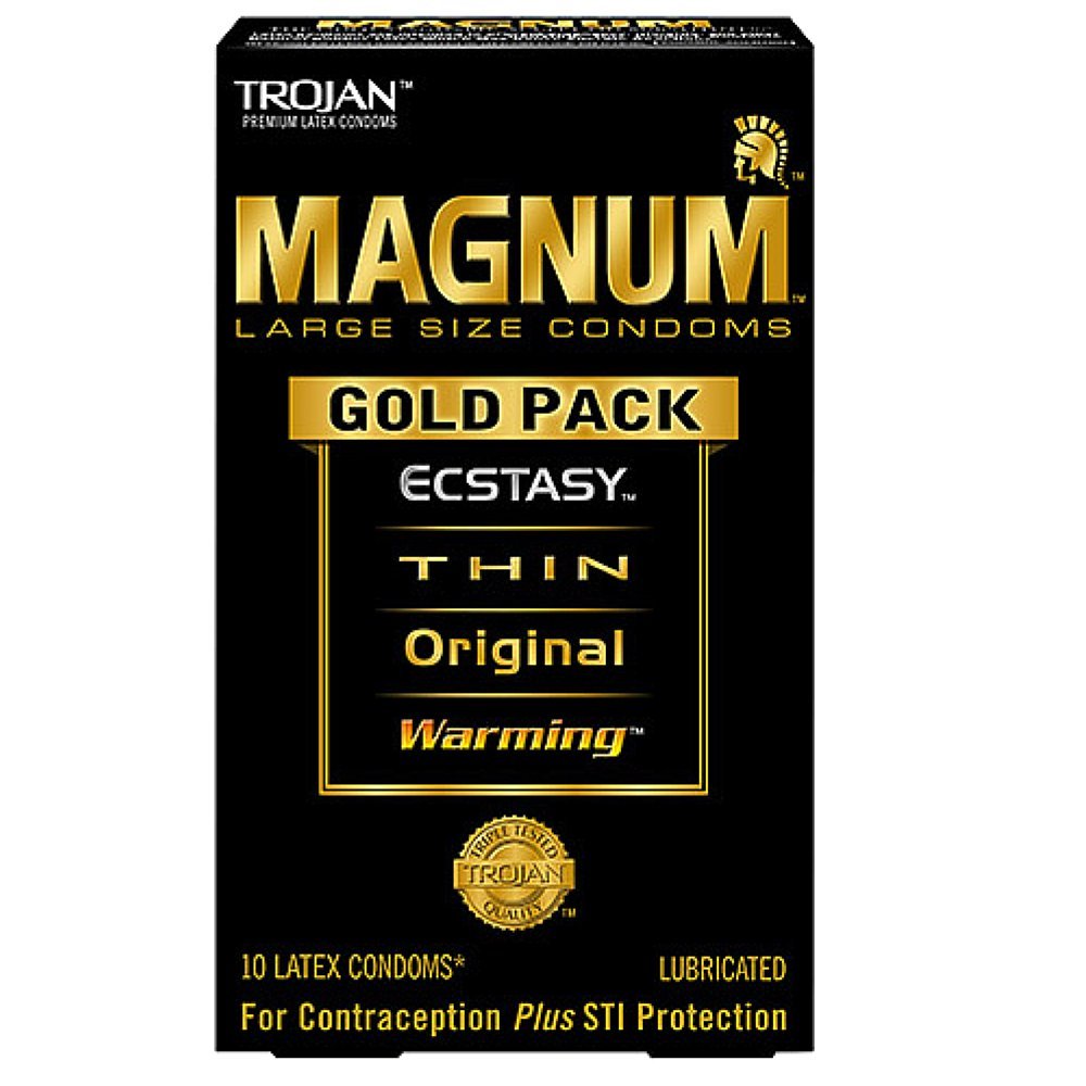 Trojan Condom Magnum Gold Collection Lubricated 10 Pc 2 Packs