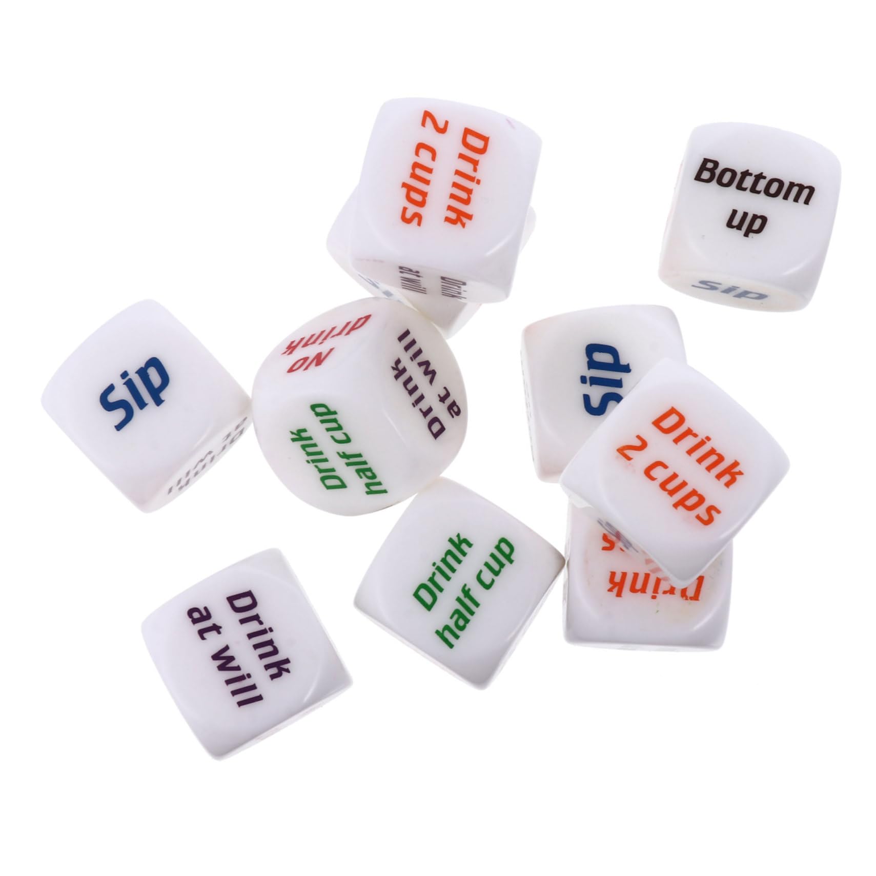 10pcs Creative Acrylic Drinking Game Dice for Bar and Ktv Fun Party Entertainment Dices for Adults for Bachelor Parties and Gatherings