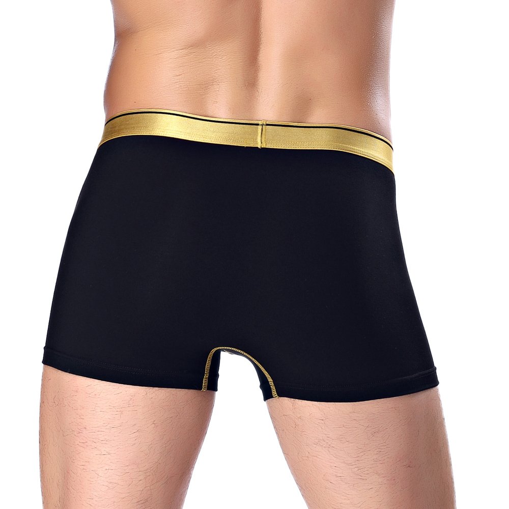 BRIGHT GG Mens Underwear Boxer Briefs Men Pack Soft Modal Cotton Healthy Breathable Underwear Spandex (M, Black)