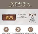 ANJANK Bedside Wooden FM Radio Alarm Clock with Wireless Charger 5W-10W view 5