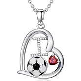 Cargari Baseball/Softball/Volleyball/Soccer Necklace for Women 925 Sterling Silver Heart Sport Pendant Necklace Sport Jewelry Gifts for Women
