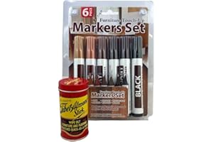 TIBET ALMOND STICK Wood Surface Scratch and Stain Remover Kit - Includes The Original Almond Stick by Tibet and and 203Brands Furniture Touch-Up Markers: Repair Kit for Wood Floors, Tables, Desks,and More