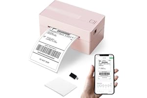 KNAON Bluetooth Thermal Shipping Label Printer, 4x6 Portable Thermal Address Label Printer for Small Business, Compatible with iPhone,Android,Windows,Mac,–Works with Ebay Shopify USPS&More, Pink