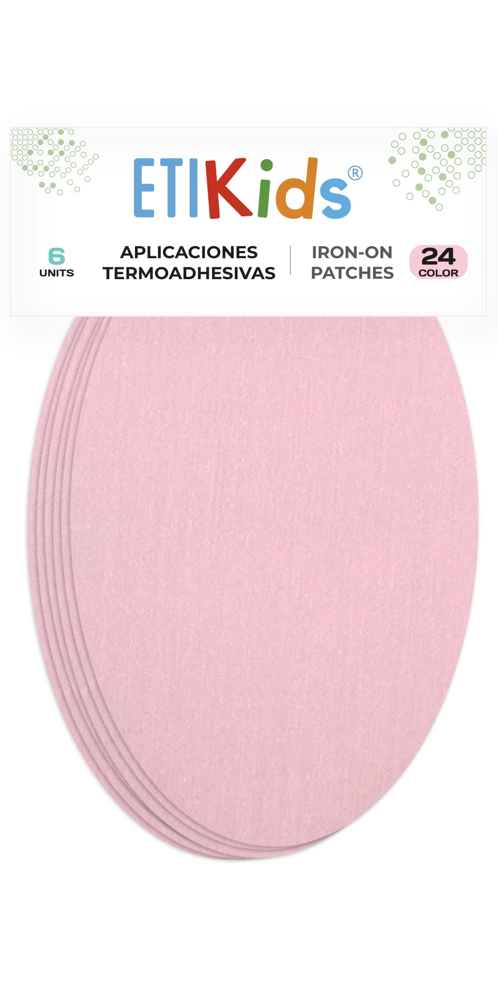 Haberdashery Online - 6 Iron-On Knee & Elbow Pads for Clothes Protection & Repair, Ideal for Trousers, Jackets, Sweaters, Shirts, 16x10cm - M, 24. Light Pink