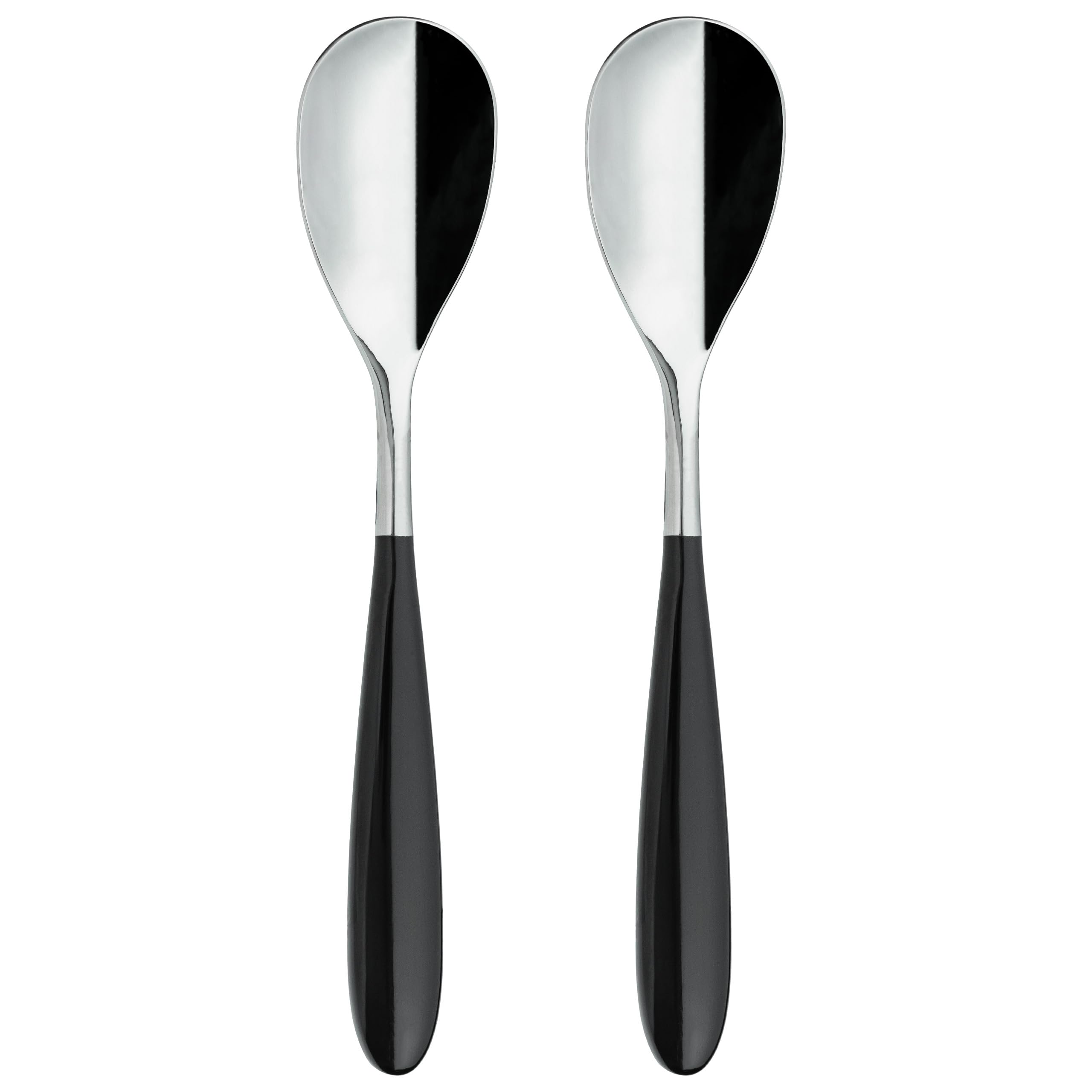 Grunwerg Yin & Yang Tablespoons, 18/10 Stainless Steel, Set of 2, Black
