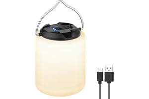 BOBKID LED Camping Lantern, Rechargeable Camping Light, 4 Modes Outdoor Flashlights Lanterns with 1000LM, Water Resistant Portable Emergency Camp Light for Hurricane Hiking Survival Kits - Black