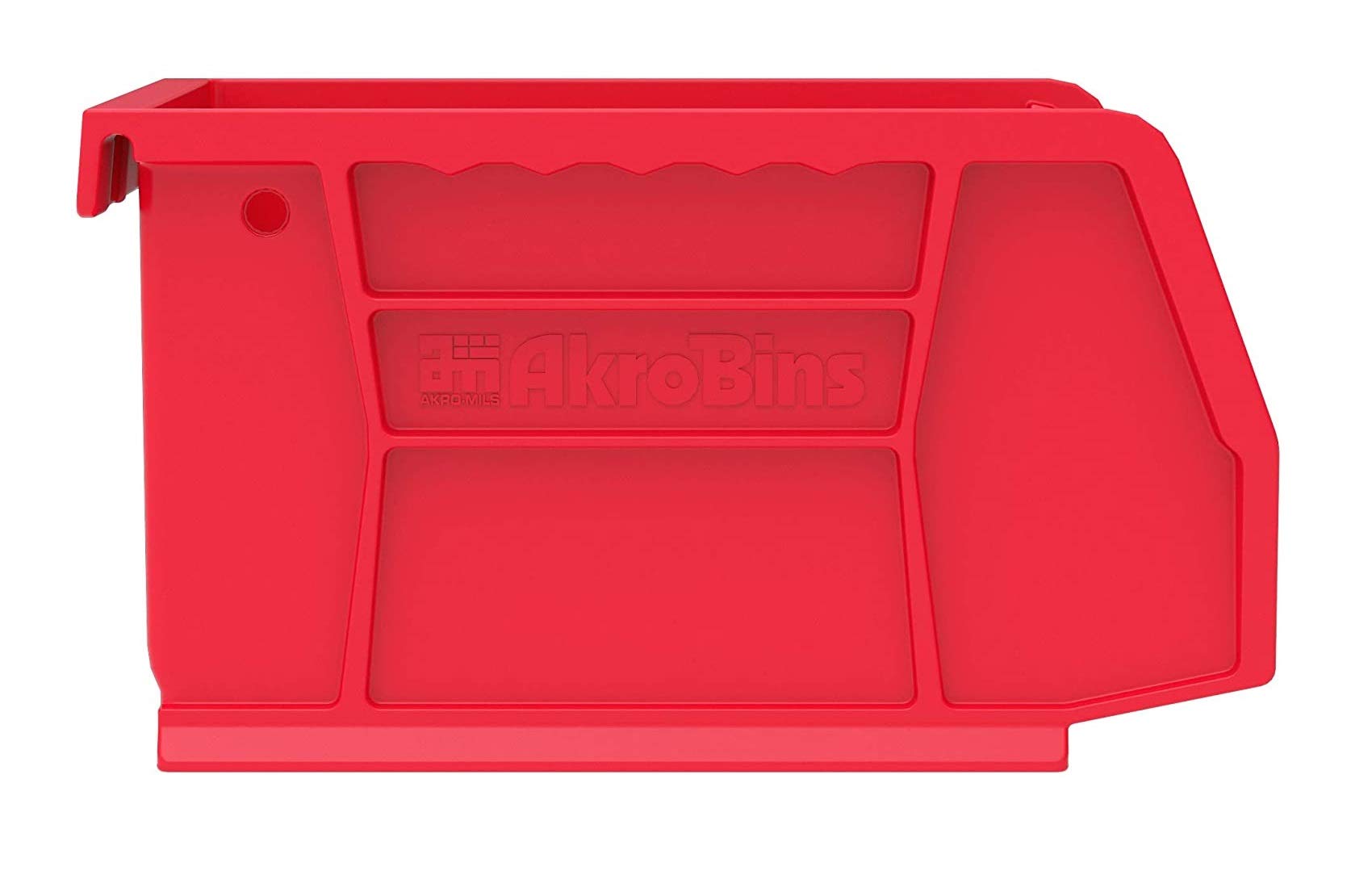 Akro-Mils 30210 AkroBins Plastic Storage Bins, Space-Saving Stackable Bins for Garage, Pantry, Craft Organization, 5-Inch x 4-Inch x 3-Inch, Red, 24-Pack