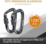 BROTREE Locking Carabiner Clips 12KN 1200 kg Heavy Duty for Hammock Camping (2 view 4