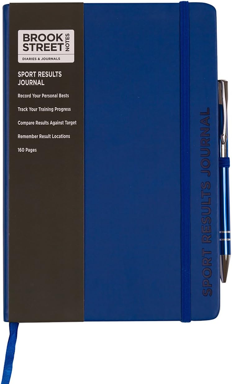 Sport Results Notebook - Hardback A5 Sports Gift (Deep Blue)