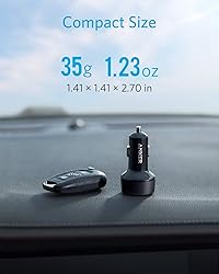 USB C Car Charger, Anker 30W 2-Port Type C Fast Car