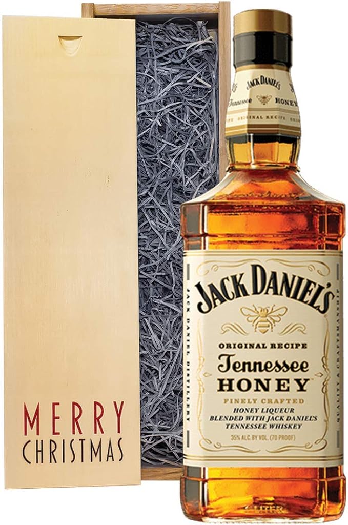 Jack Daniels Merry Christmas Bourbon Whiskey Tennessee Honey Gift Set