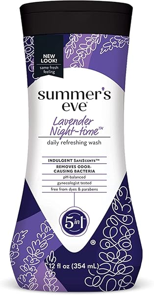 SUMMER’S EVE LAVENDER NIGHT-TIME DAILY REFRESHING WASH, 5-IN-1 PH-BALANCED FORMULA, REMOVES ODOR-CAUSING BACTERIA, FREE FROM DYES & PARABENS, GYNECOLOGIST TESTED, 12 FL OZ (PACK OF 10)
