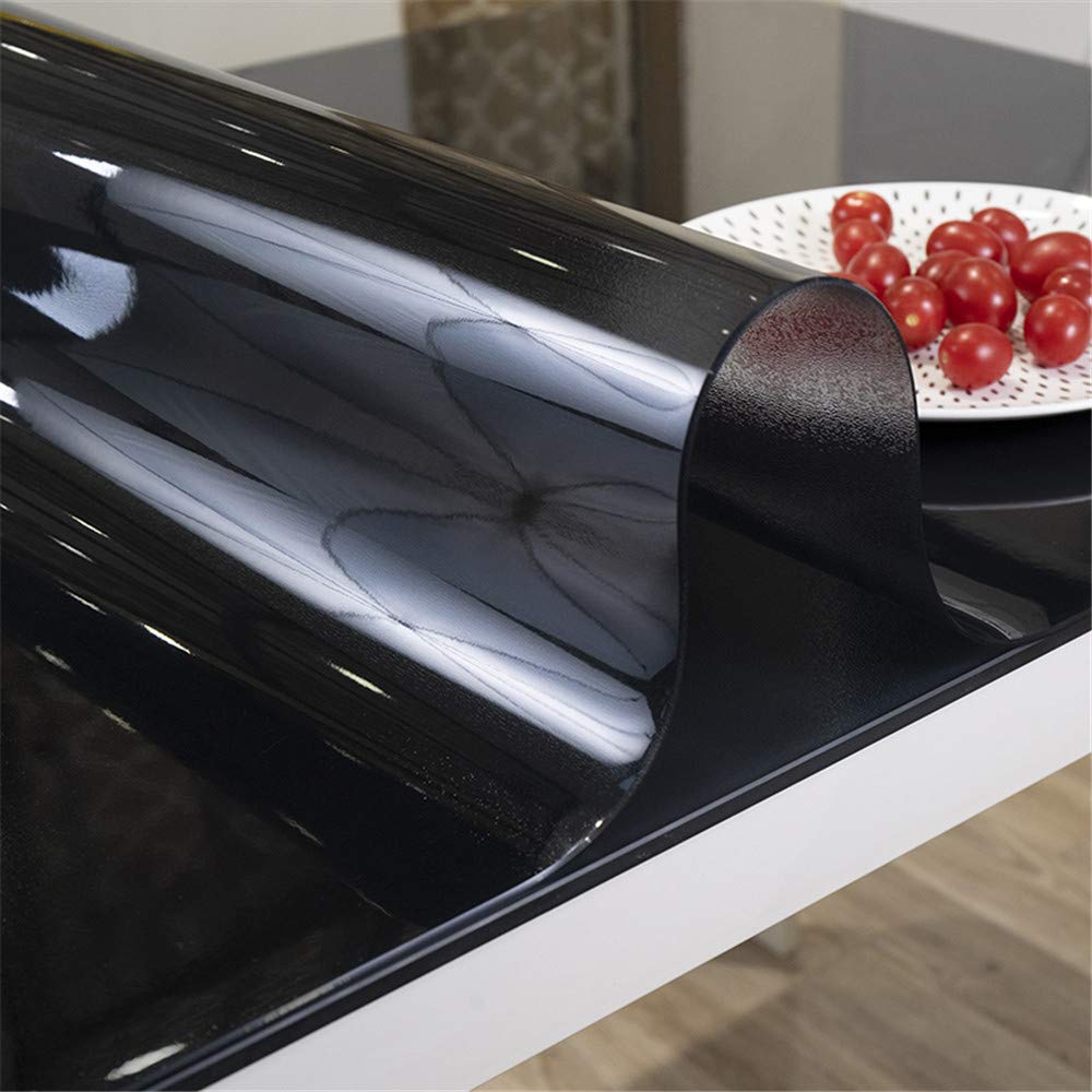 OstepDecor Black Plastic Table Top Protector Tablecloth Cover PVC Desk Pad Mat 30 x 60 Inches