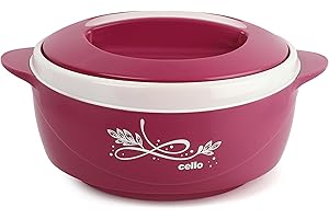 Cello Sapphire Insulated Inner Steel Casserole for Roti, 1250ml, Pink | Hot Box for Kitchen | Hot Pot for Home | Chapati Box 