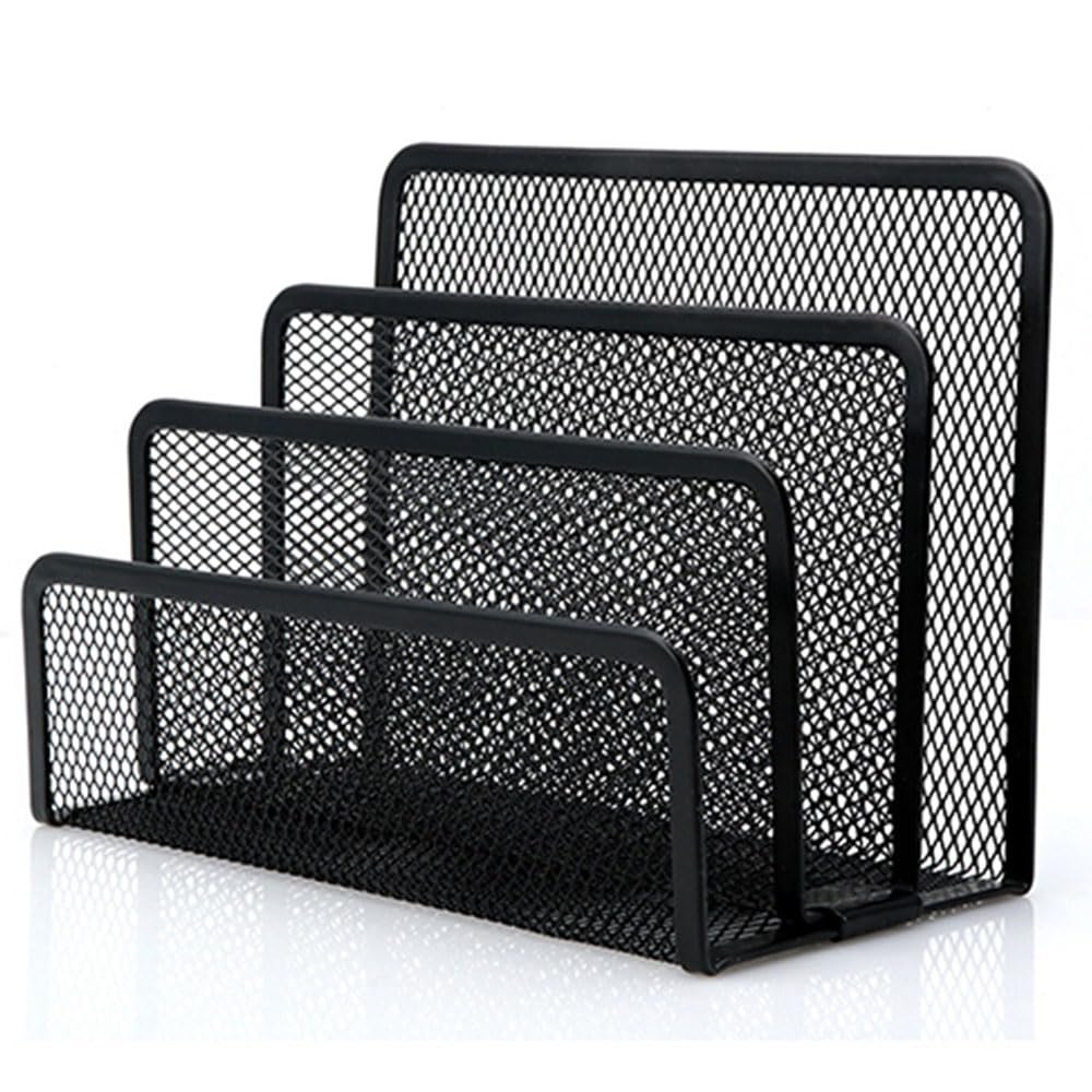 BE-TOOL Mesh Letter Holder, 3 Tier File Sorter Storage Rack Desk Letter Tray for Office School Supplies