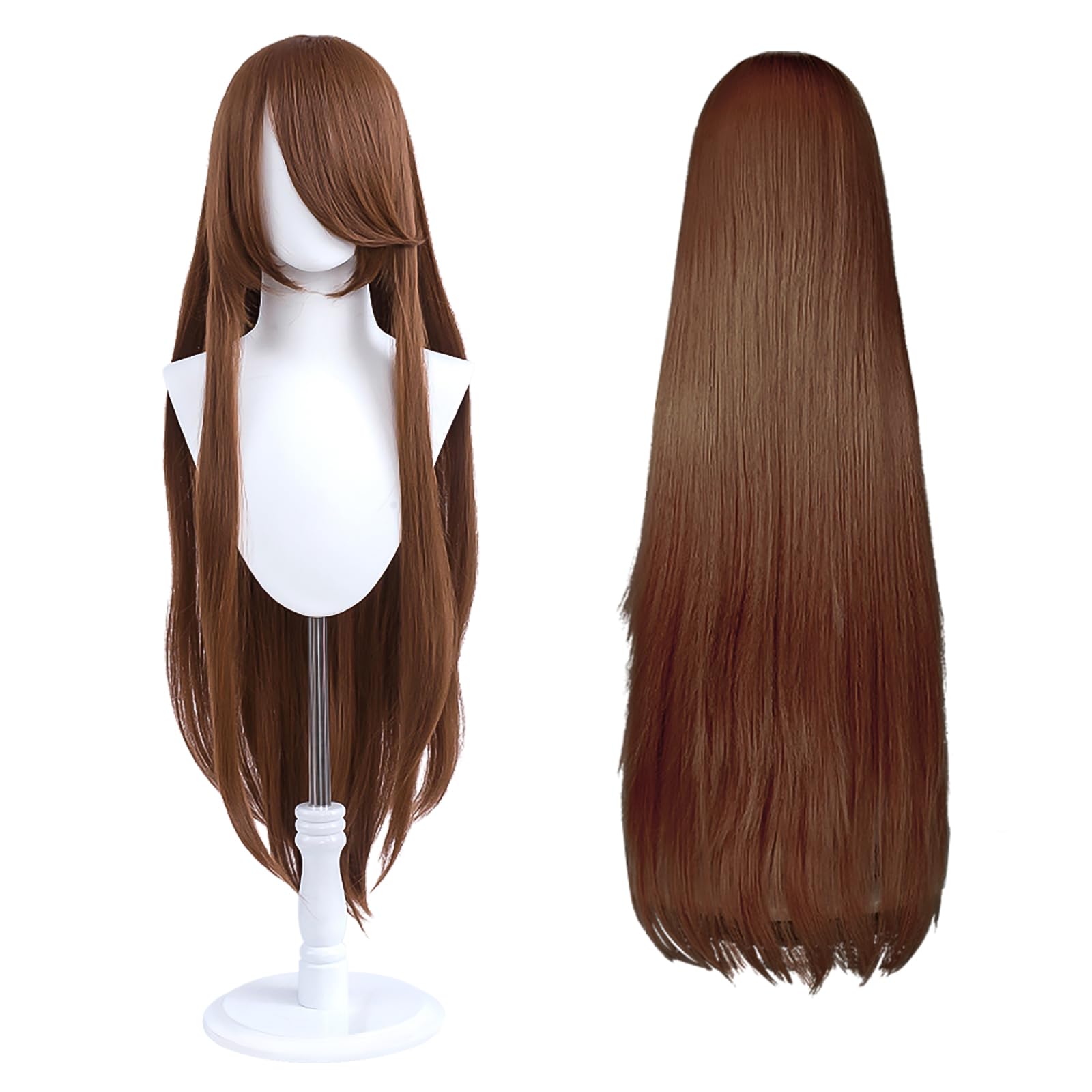 100cm / 40 Inch Long Wig, Universal Anime Costume Cosplay Wig, Perfect for Party, Daily-Use, Festivals, and Halloween, Great for TV, Film, Anime Game Character Cosplay (Chestnut)