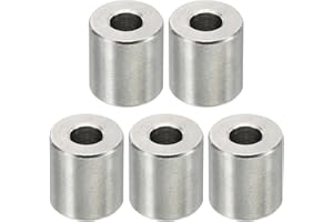 PATIKIL M5 Stainless Steel Spacers, 5 Pcs Metal Spacer Stainless Steel 5.2mm ID x 12mm OD x 12mm L Stainless Steel Spacer Scr