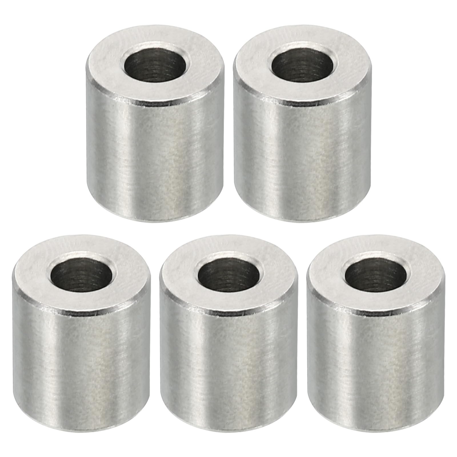 PATIKIL M5 Stainless Steel Spacers, 5 Pcs Metal Spacer Stainless Steel 5.2mm ID x 12mm OD x 12mm L Stainless Steel Spacer Screw Standoff Round for 1/5inch or M5 Screw Bolts